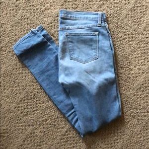 Flying Monkey Skinny Frayed Light Wash Denim